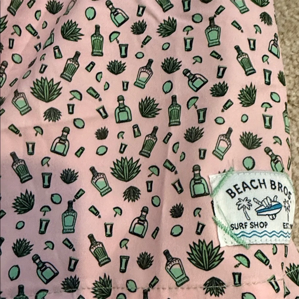 Beach Bros surf shop swim trunks men’s small tequila NWT
